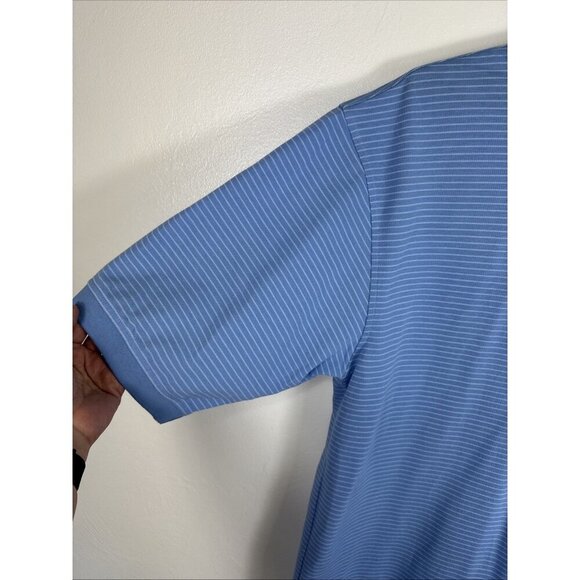 Tommy Hilfiger Golf Men's XXXL Short Sleeve Polo Shirt Pique Knit Blue Stripe - Picture 6 of 14